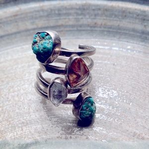 Original Lilly Barrack Handmade Turquoise, Quartz Silver Ring